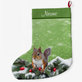 Grande Chaussette De Noël Jours fériés de Noël de l'écureuil (Dos)