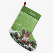 Grande Chaussette De Noël Jours fériés de Noël de l'écureuil (Devant (Accrochage))