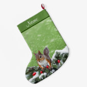 Grande Chaussette De Noël Jours fériés de Noël de l'écureuil (Dos (Accrochage))