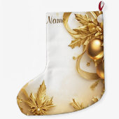 Grande Chaussette De Noël Jours fériés Feuille d'or (Dos)