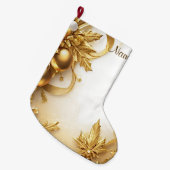 Grande Chaussette De Noël Jours fériés Feuille d'or (Devant (Accrochage))