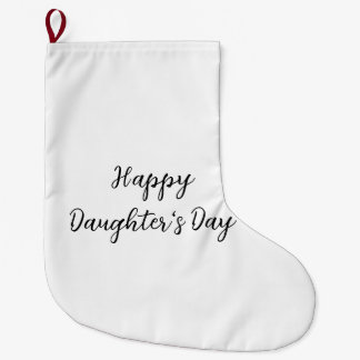 Grande Chaussette De Noël Joyeuse fête des filles texte minimal simple ajout