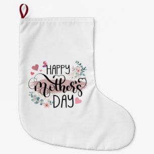 Grande Chaussette De Noël Joyeuse fête des Mères 2025 Fleurs mignonnes pour 