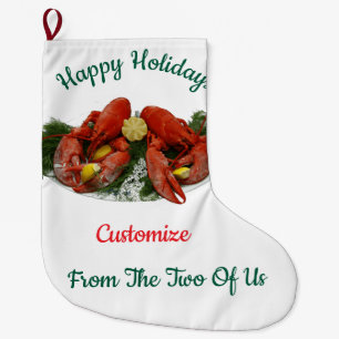 Grande Chaussette De Noël Joyeuses fêtes Dîner de homard Thunder_Cove