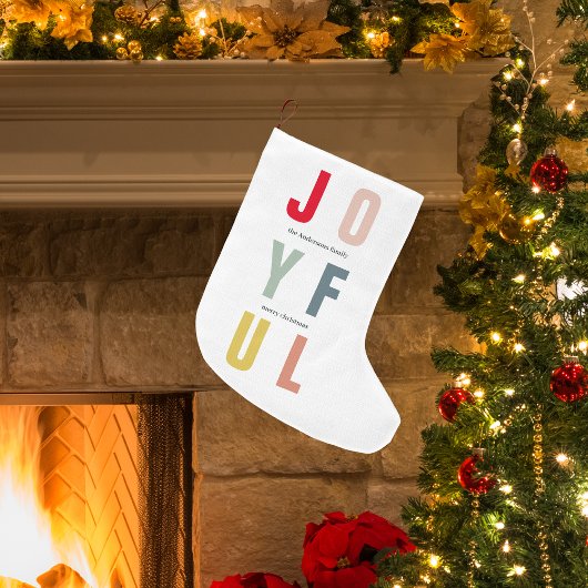 Grande Chaussette De Noël Joyeuses vacances colorées