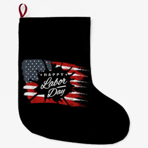 Grande Chaussette De Noël Joyeux cadeau de la fête du travail drapeau améric