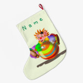 Grande Chaussette De Noël Joyeux Clown Noël Stocker avec un nom personnalisé (Dos (Accrochage))