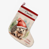 Grande Chaussette De Noël Joyeux Hérisson de Noël (Devant (Accrochage))