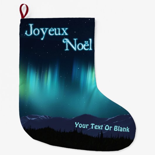 Grande Chaussette De Noël Joyeux Noё l - Aurora Borealis (Devant)