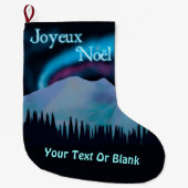 Grande Chaussette De Noël Joyeux Noё l - Blue Aurora (Devant)