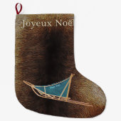 Grande Chaussette De Noël Joyeux Noё l - Chien traîneau (Devant)