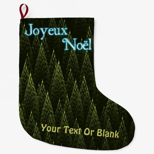 Grande Chaussette De Noël Joyeux Noё l - Conifers (Devant)