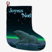Grande Chaussette De Noël Joyeux Noё l - Ours polaire à bordure de glace (Devant)