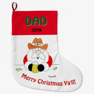 Grande Chaussette De Noël Joyeux Noël à vous tous Texas Santa