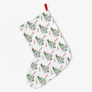 Grande Chaussette De Noël Joyeux Noël Arbre