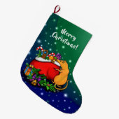 Grande Chaussette De Noël Joyeux Noël avec Rat Prince (Devant (Accrochage))