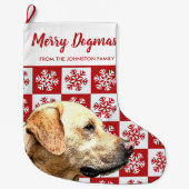 Grande Chaussette De Noël Joyeux Noël Dogmas Yellow Lab Festin Chien rouge (Devant)