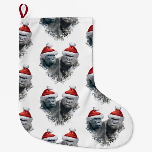 Grande Chaussette De Noël Joyeux Noël Gorille (Devant)