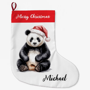 Grande Chaussette De Noël Joyeux Noël personnalisé Panda ours mignon