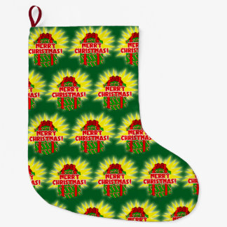 Grande Chaussette De Noël Joyeux Noël Présent Graphiques Folie Fêtes