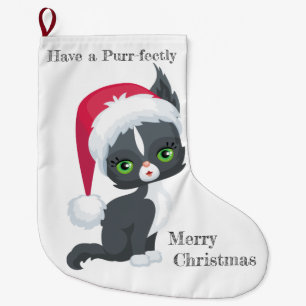 Grande Chaussette De Noël Joyeux Noël purr