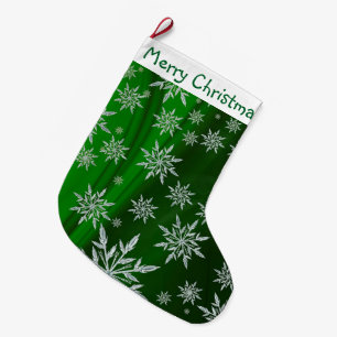 Grande Chaussette De Noël Joyeux Noël Snowflakes