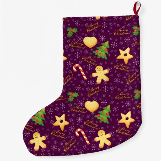 Grande Chaussette De Noël Joyeux Noël Stocker (Dos)