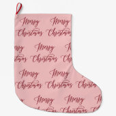 Grande Chaussette De Noël Joyeux Noël Typographie Lettres (Devant)