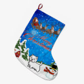 Grande Chaussette De Noël Joyeux Noël West Highland Terrier (Devant (Accrochage))