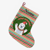 Grande Chaussette De Noël Joyeux nom de la Personnaliser de Noël (Devant (Accrochage))