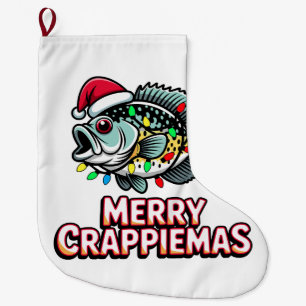 Grande Chaussette De Noël Joyeux Stripermas Bar Bass Pêcheur Vacances