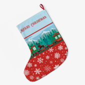 Grande Chaussette De Noël Joyeux train de Noël et Scotty Dog (Dos (Accrochage))