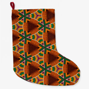 Grande Chaussette De Noël Kente Géométrie Kwanzaa Afrocentric