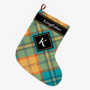 Grande Chaussette De Noël Kingfisher Tartan Christmas Stocking