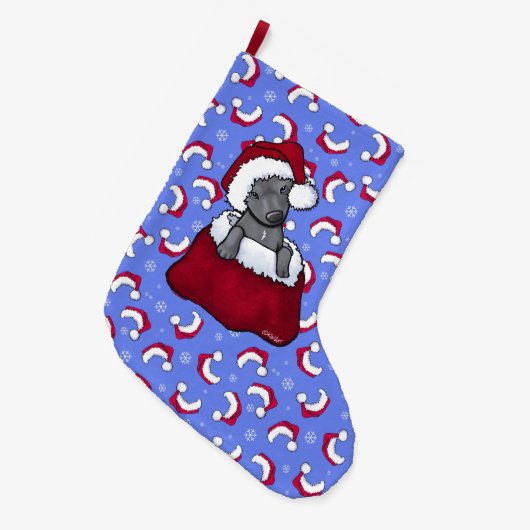 Grande Chaussette De Noël KiniArt Pit Bull Stocking de Noël (Devant (Accrochage))