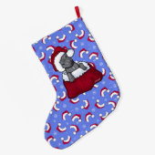 Grande Chaussette De Noël KiniArt Pit Bull Stocking de Noël (Dos (Accrochage))