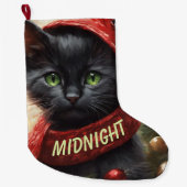 Grande Chaussette De Noël Kitten noir (Devant)