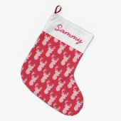 Grande Chaussette De Noël Knit d'hiver Reindeer de Noël Stocker (Devant (Accrochage))