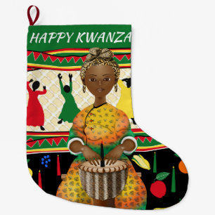 Grande Chaussette De Noël Kwanzaa Vacances afro-américaines