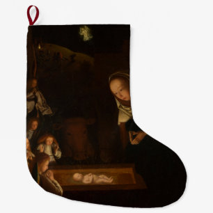 Grande Chaussette De Noël La Nativité à la Nuit (Naissance de Jésus, Noël)