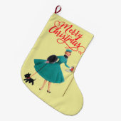 Grande Chaussette De Noël La rétro des années 1950 (Devant (Accrochage))