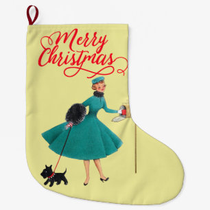 Grande Chaussette De Noël La rétro des années 1950
