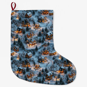 Grande Chaussette De Noël La veille de Noël - Sérénité crépusculaire 