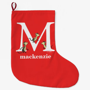 Grande Chaussette De Noël L'ABC de Dr Seuss : Lettre M - Blanc Ajoutez vot