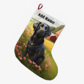 Grande Chaussette De Noël Labrador Retriever à la ferme (Devant (Accrochage))