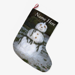 Grande Chaussette De Noël Laissez lui neiger Madame gaie de neige de