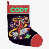 Grande Chaussette De Noël L'astronaute Père Noël dans l'espace (Devant)