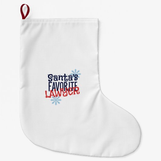 Grande Chaussette De Noël L'avocat préféré de Père Noël (Devant)