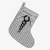 Grande Chaussette De Noël Le Caduceus (noir) (Devant (Accrochage))