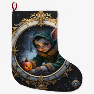 Grande Chaussette De Noël Le Gardien des Clés de l'Hiver & l'Ornement Récalc